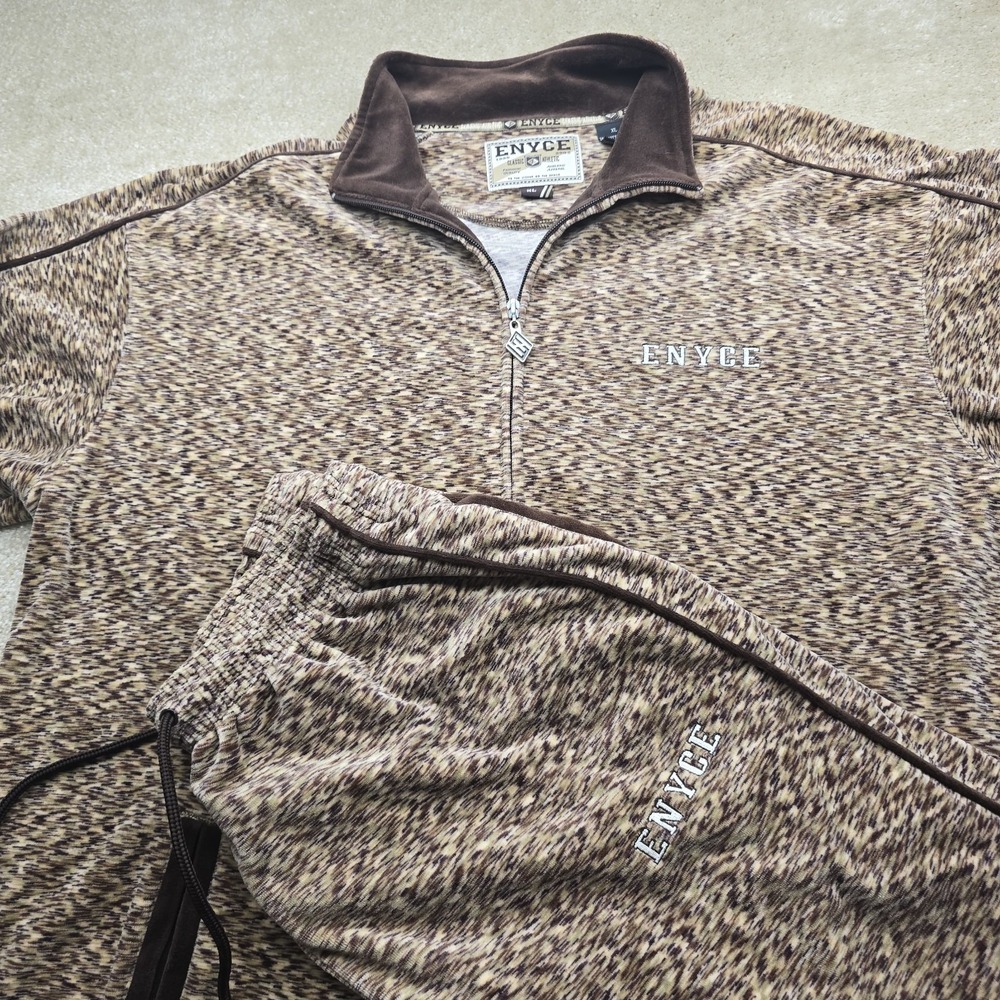 Vintage  Enyce Tracksuit Mens XL Beige Brown Hip Hop Streetwear Y2k‎